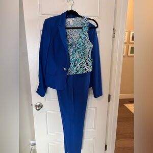 WHBM Elegant Blue Women's Blazer and pant suit